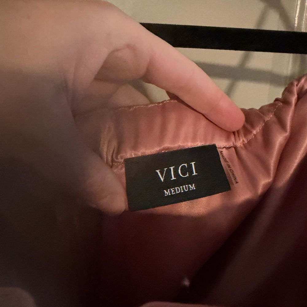 Vici Strapless Pleated Pink Dress - Picture 3 of 3